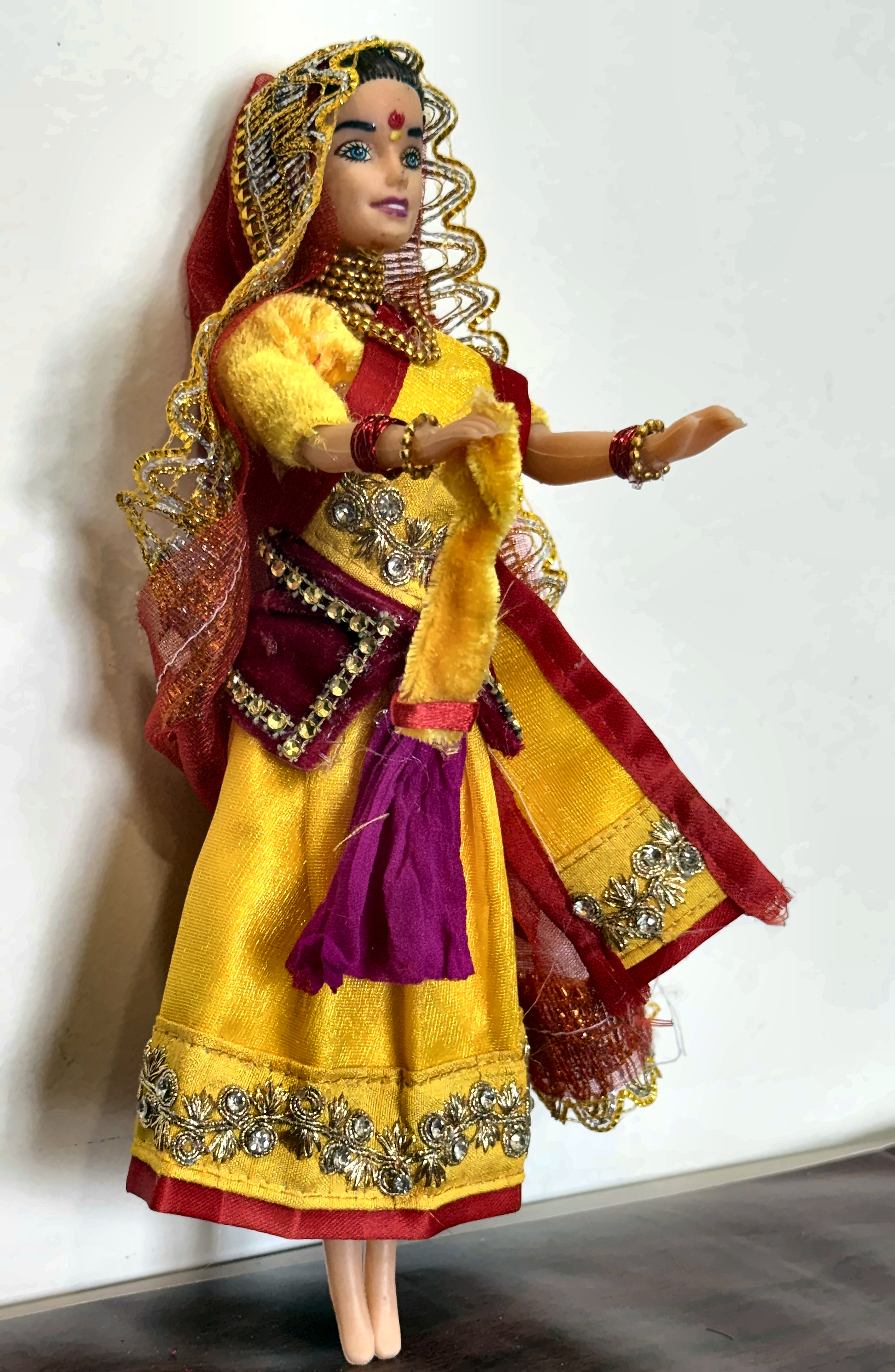 Indian golden heritage decorative doll for export from India